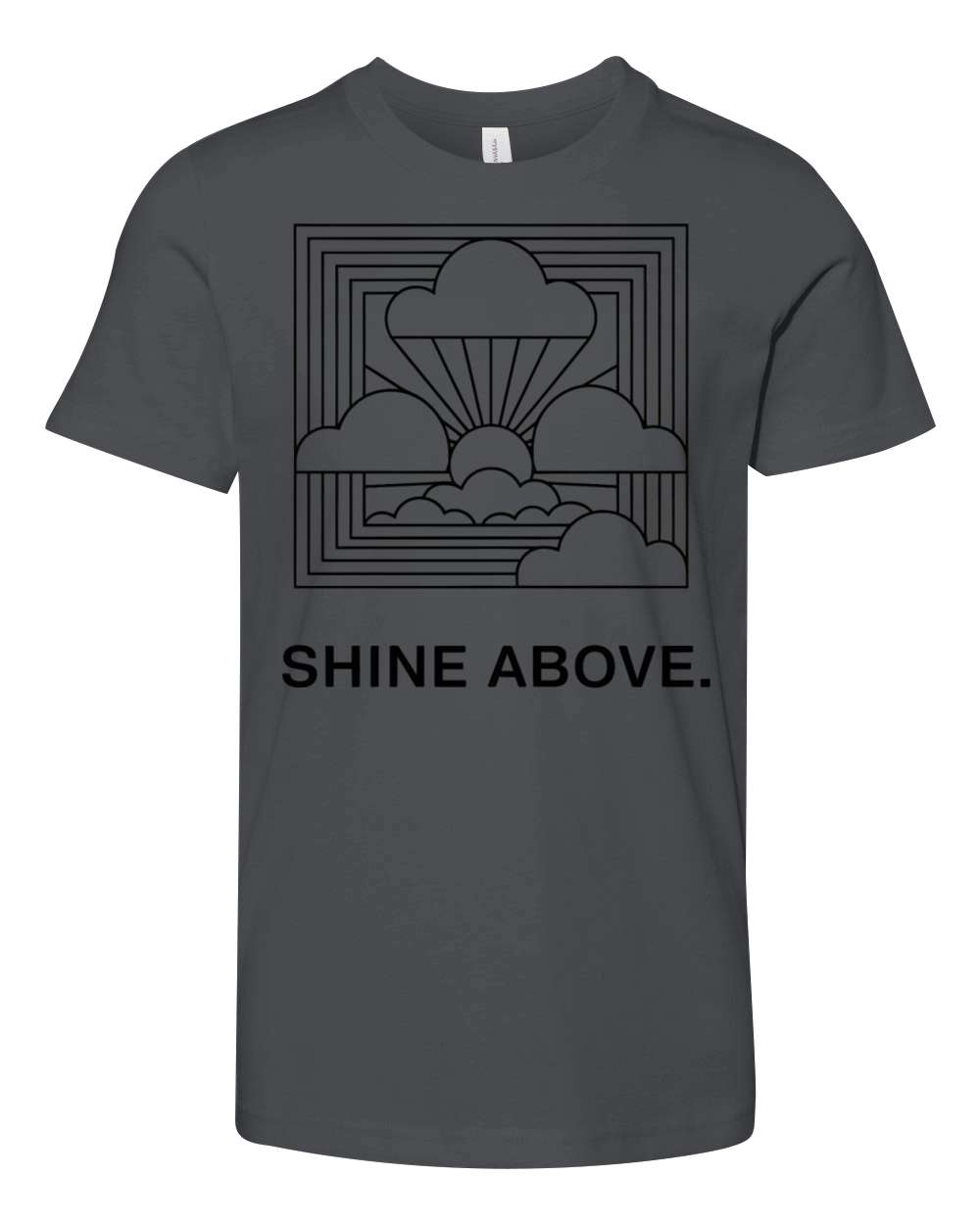 Shine Above Minimal Black Typography Youth Unisex Jersey Tee