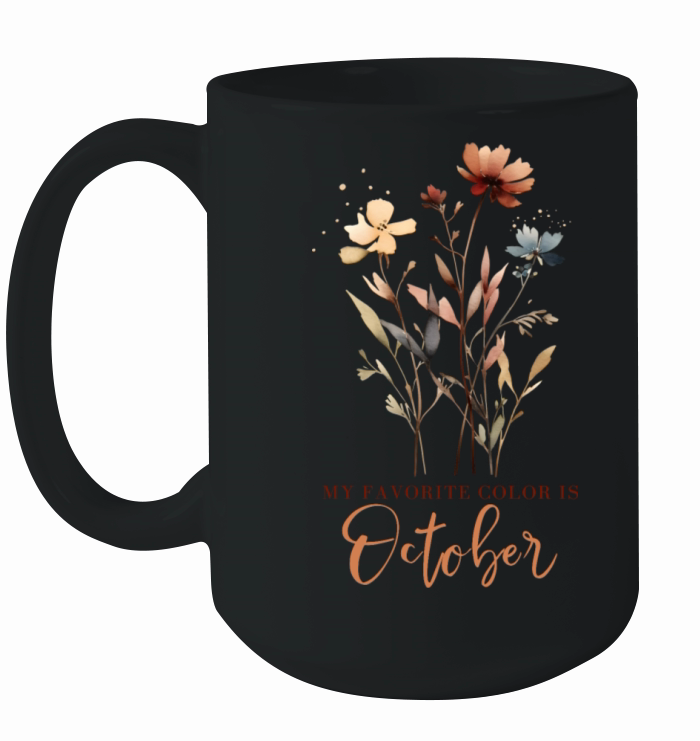 Colorful Autumn Flowers with Quote Ceramic Mug