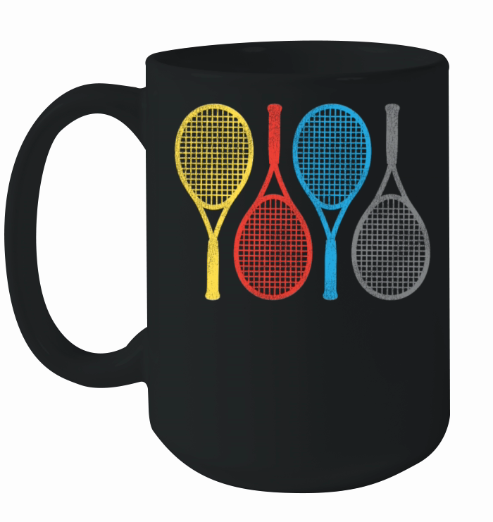 Funny Tennis Player Racket Retro Ceramic Mug