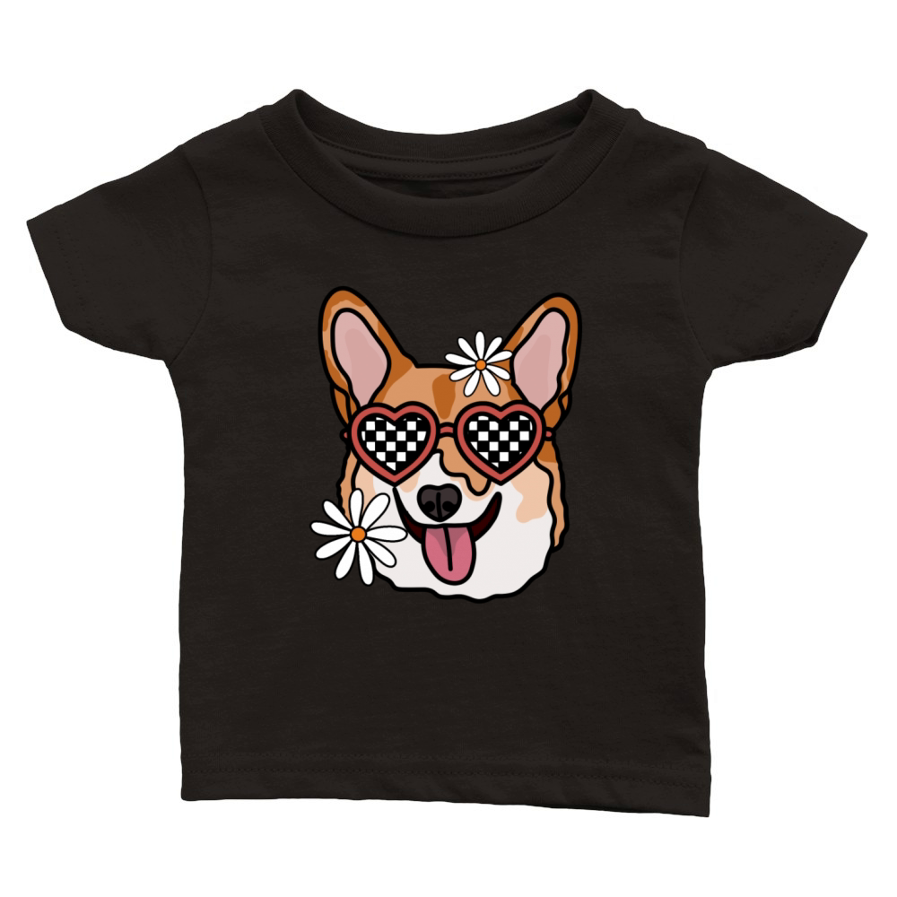 Corgi retro dog Classic Baby Crewneck T-shirt