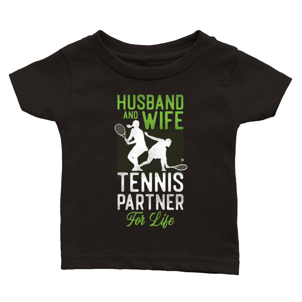 Funny Tennis Player Racket Husband Classic Baby Crewneck T-shirt