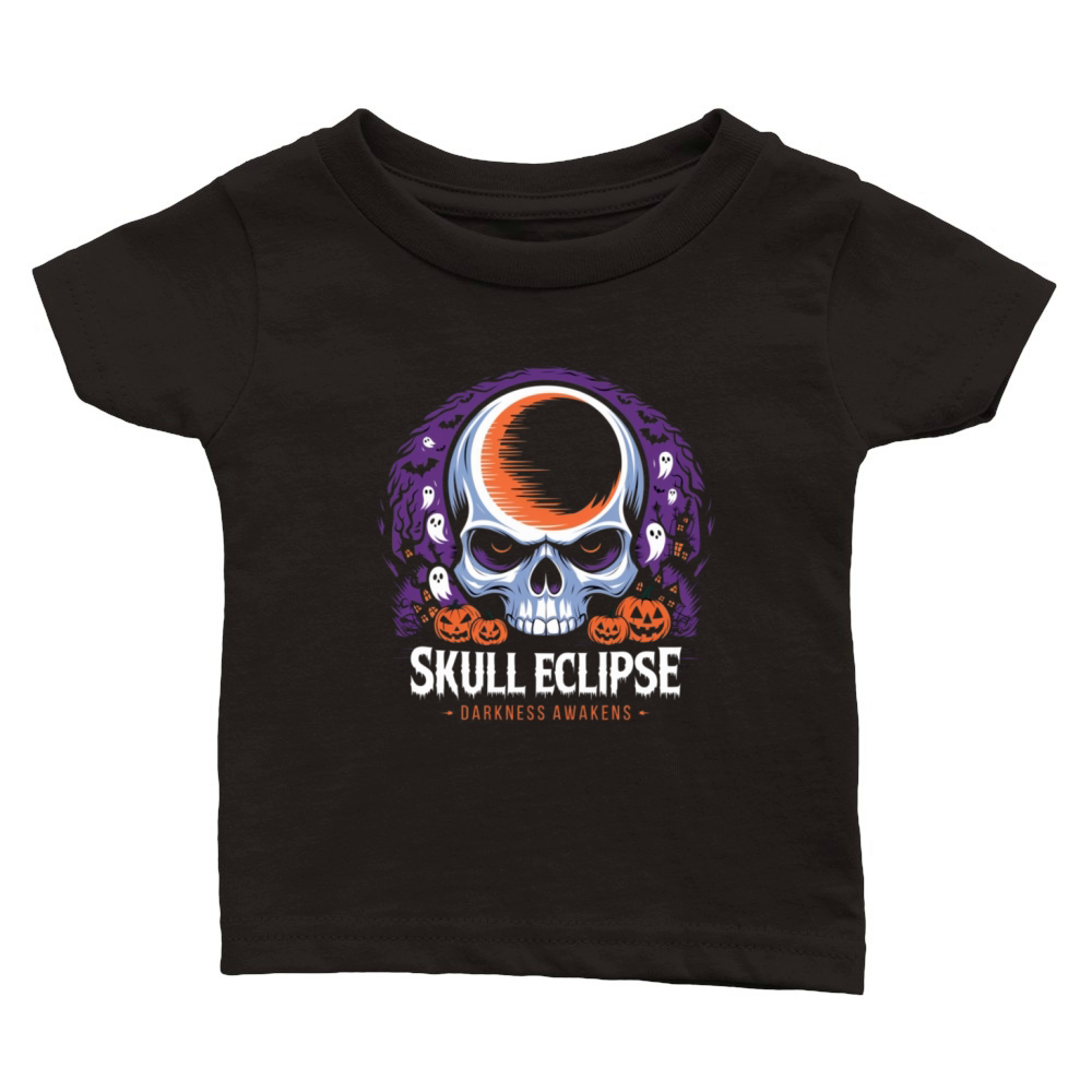 Halloween Skull Eclipse Classic Baby Crewneck T-shirt