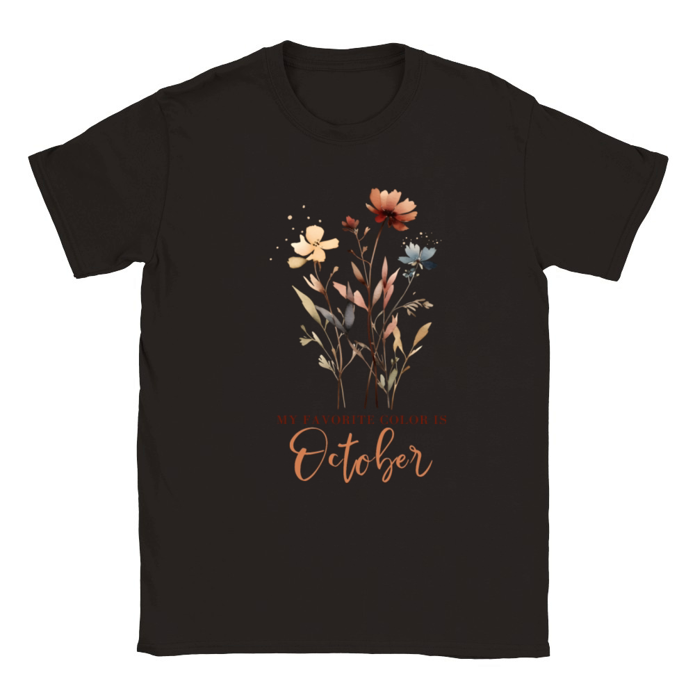 Colorful Autumn Flowers with Quote Classic Kids Crewneck T-shirt