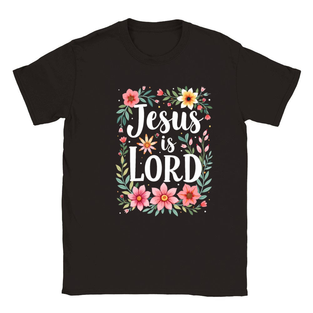 Jesus is Lord Christian Quote Flower Floral Classic Kids Crewneck T-shirt