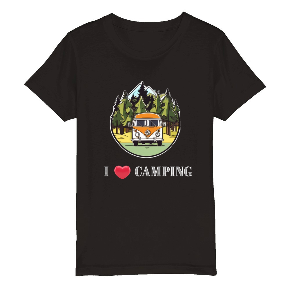 i love camping Organic Kids Crewneck T-shirt