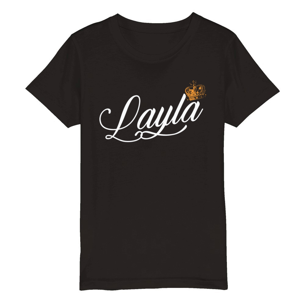 Layla Name for Women Kids Toddlers - Layla Custom Organic Kids Crewneck T-shirt