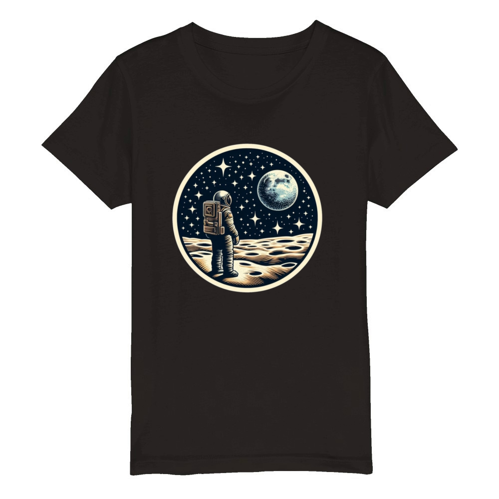 Retro astronaut watching stars space adventure 4 Organic Kids Crewneck T-shirt