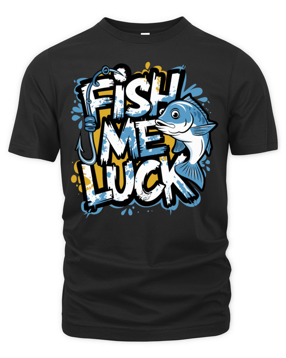Fish Me Luck Funny Fishing Design for Anglers Organic Unisex T-shirt