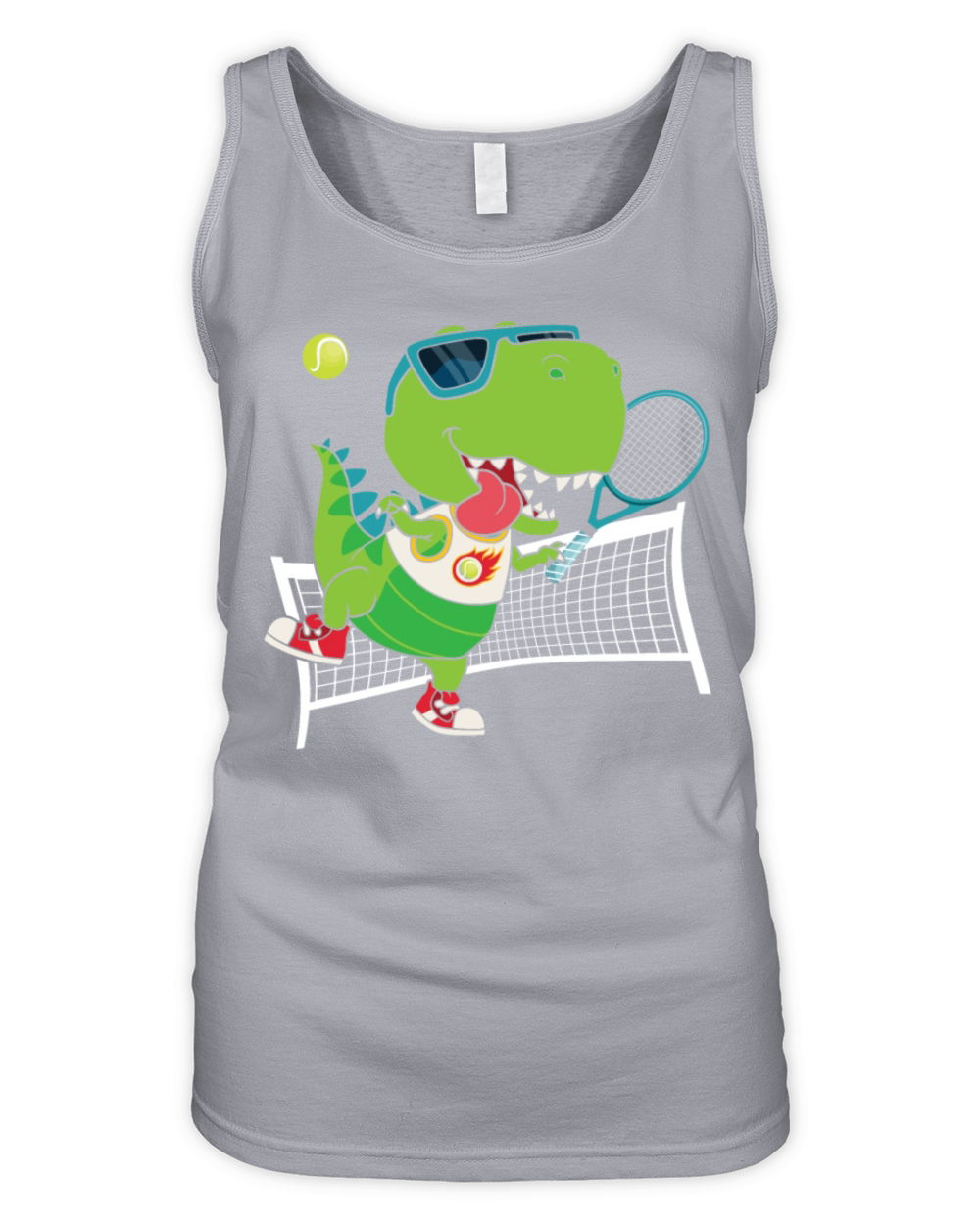 Funny Tennis Player Racket T-Rex Organic Women's Tank Top