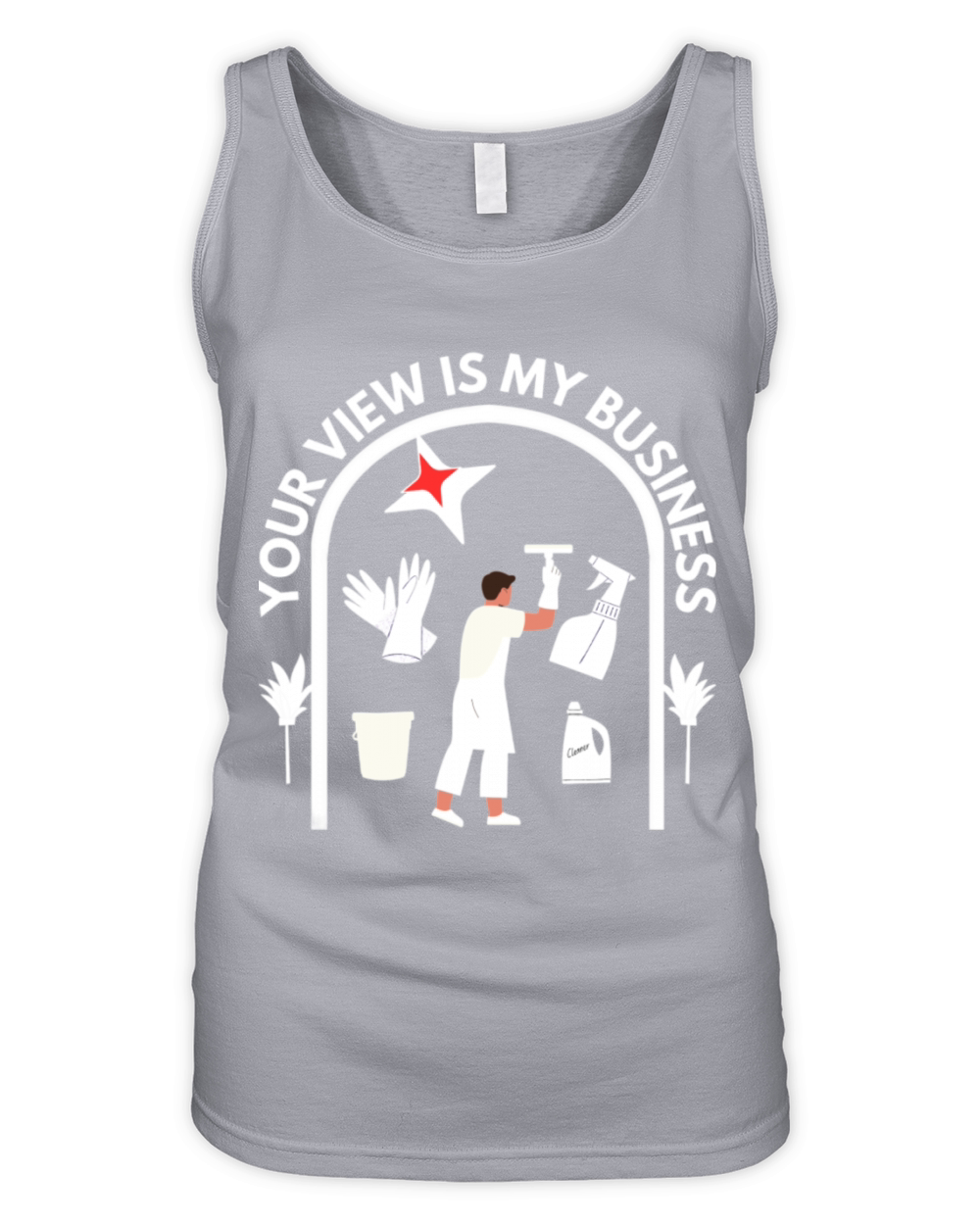 Funny Window Cleaner Janitor Squeegee Washer Quote Organic Women's Tank Top