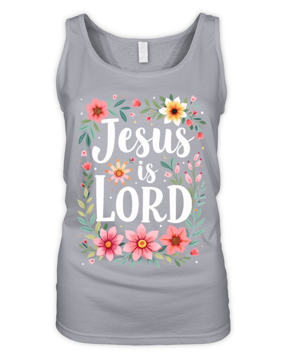 Jesus is Lord Christian Quote Flower Floral Organic Women's Tank Top