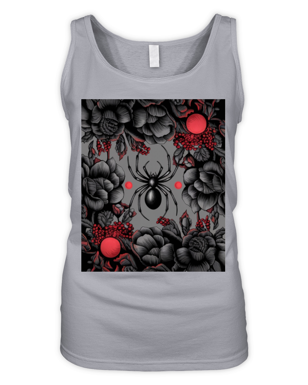 Spider Floral design Gothic style Organic Women's Tank Top