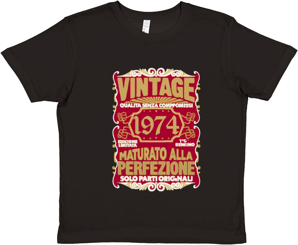 50 Compleanno 50 Uomo Anni Retro Vintage 1974 Reg Premium Kids Crewneck T-shirt