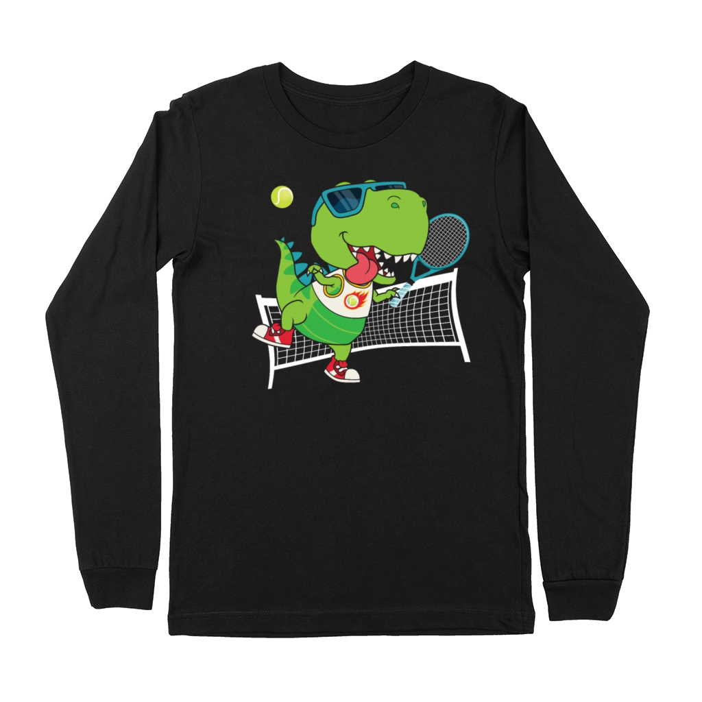 Funny Tennis Player Racket T-Rex Premium Long Sleeve