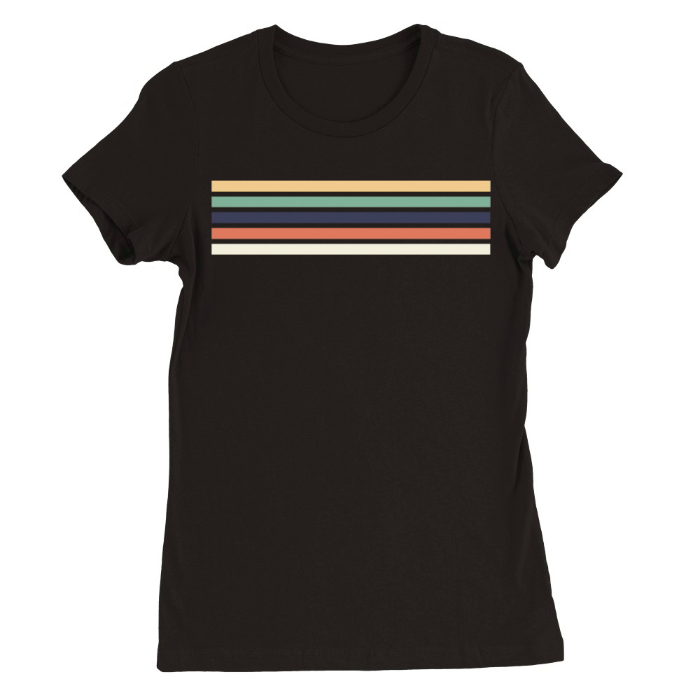 Retro stripe design with vintage vibe Premium Womens Crewneck T-shirt