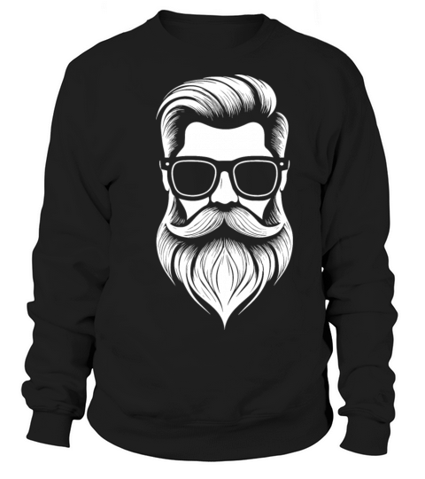 a Bearded and mustachioed mans face Sweatshirt Unisex