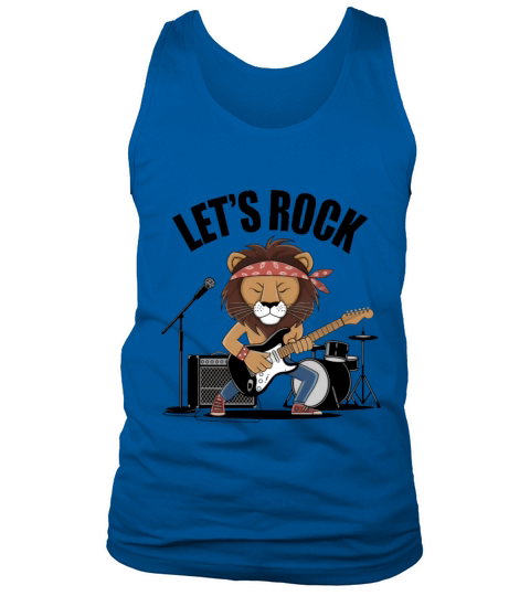 Lion playing guitar with drums and mike Tank Top Unisex