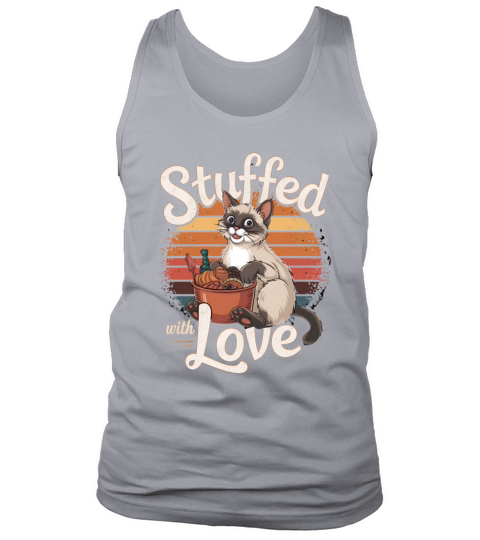 Thanksgiving Stuffed with Love Cat Funny Retro Tank Top Unisex
