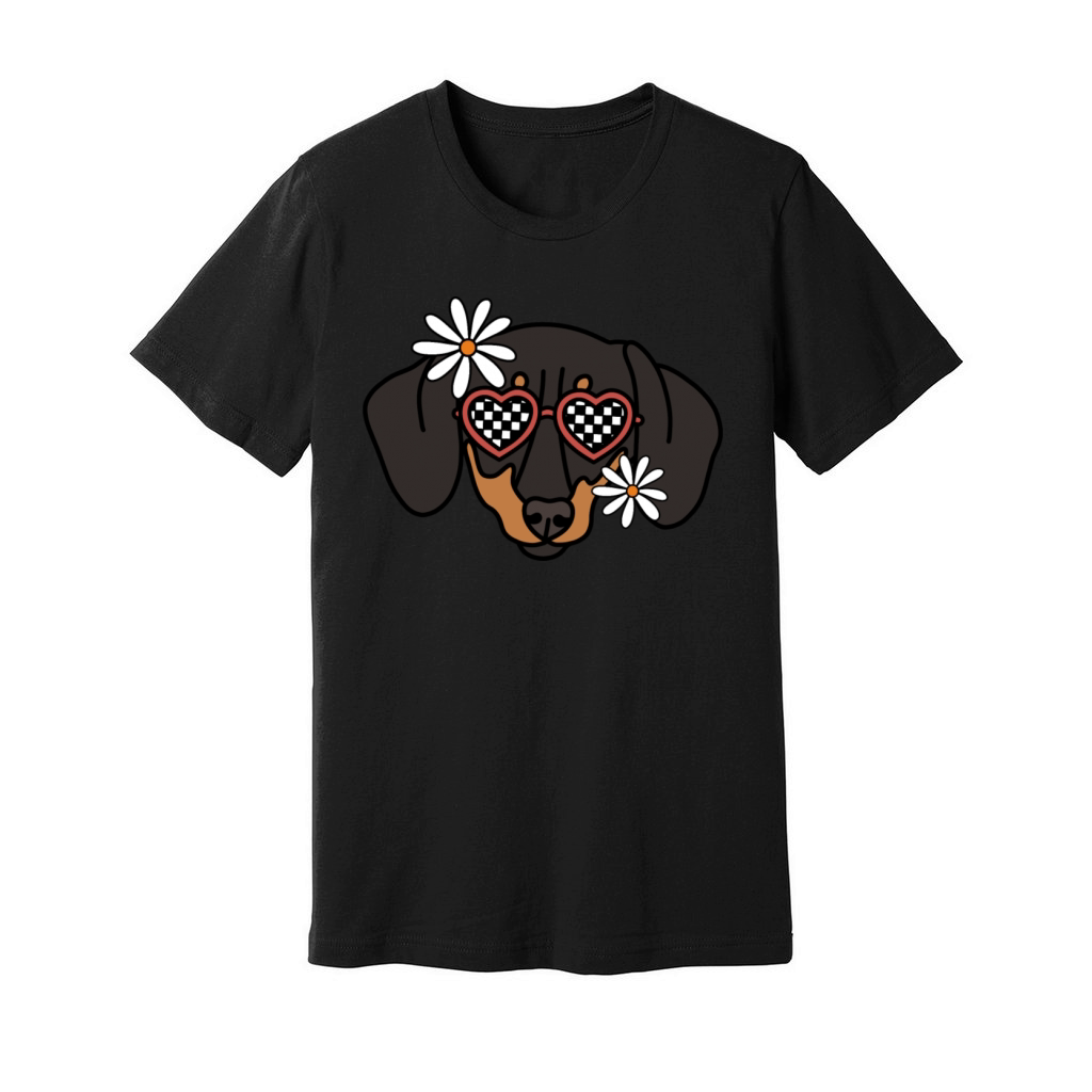 Duschund retro dog Unisex Jersey Tee
