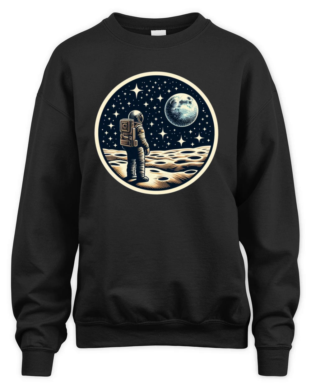 Retro astronaut watching stars space adventure 4 Unisex Premium Crewneck Sweatshirt