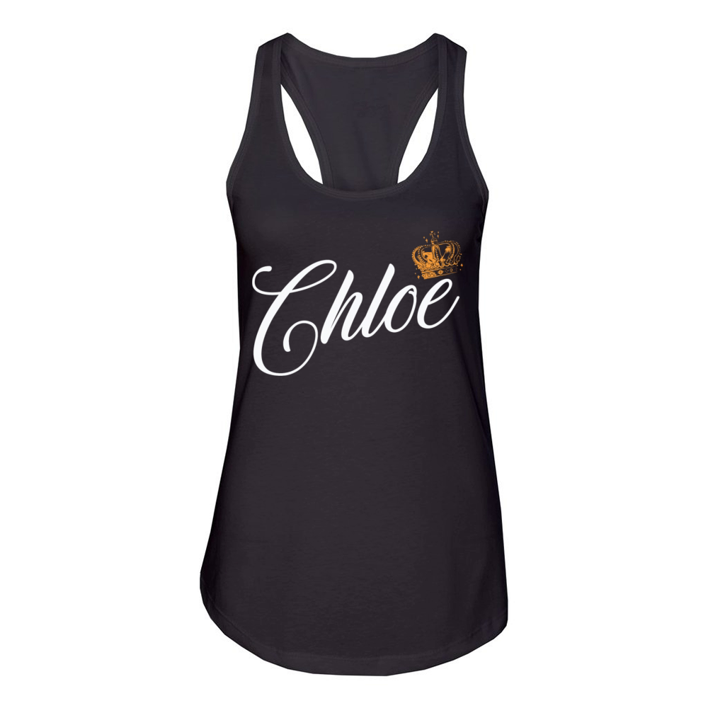 Chloe Custom Name for Women Kids Toddlers - Chloe Women's Racerback Tank