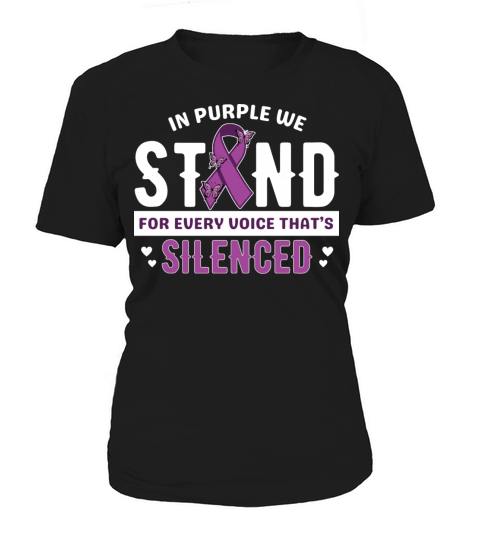Purple ribbon Violence Awareness shirt design Women's T-Shirt