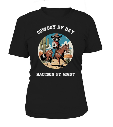Vintage Racoon Cowboy Western Women's T-Shirt