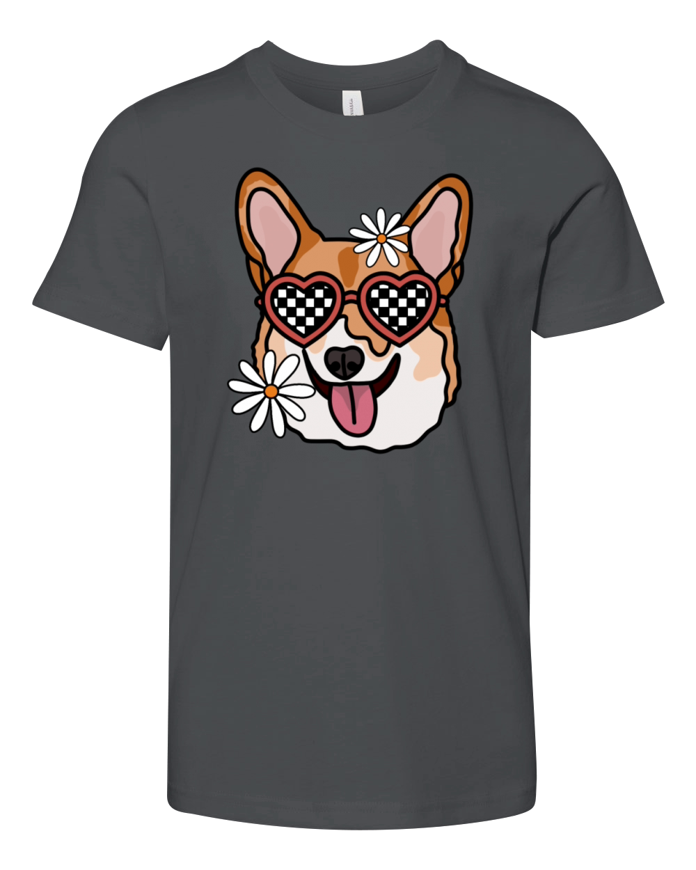 Corgi retro dog Youth Unisex Jersey Tee
