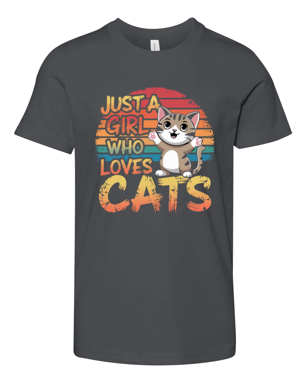 Just A Girl Who Loves Cats Youth Unisex Jersey Tee