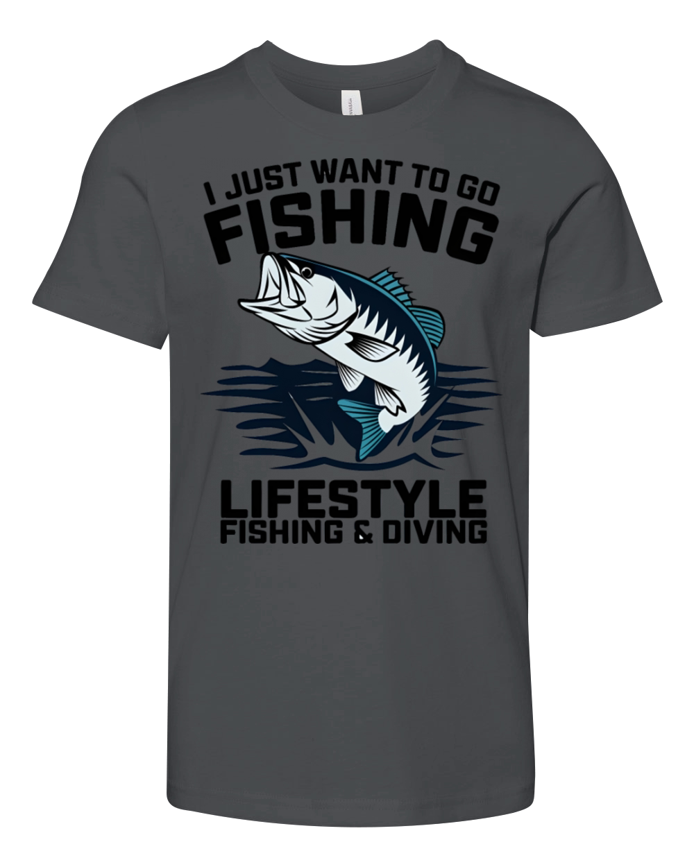 quotes I Just Want To Do Fishing Youth Unisex Jersey Tee
