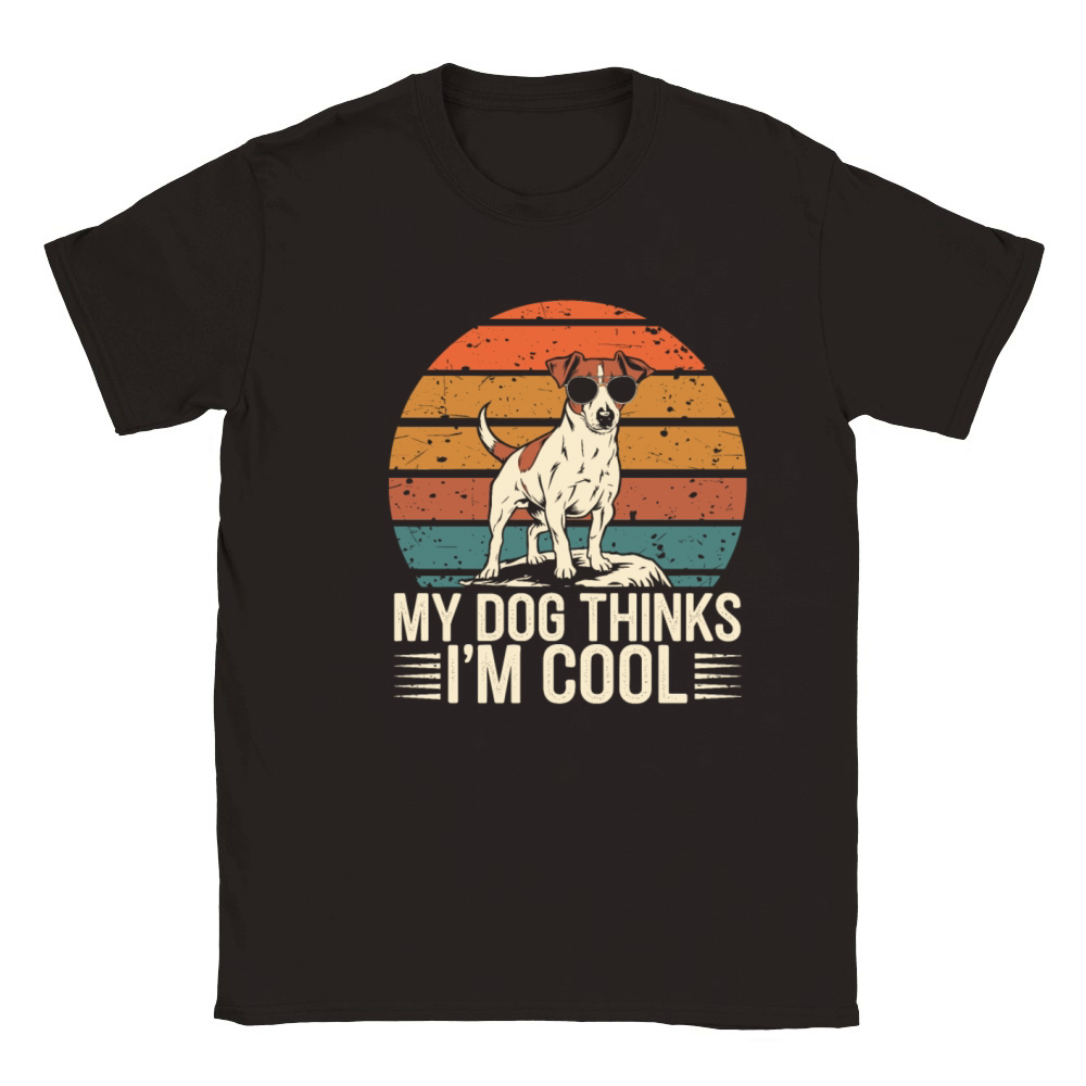 Jack Russell Terrier My Dog Thinks Im Cool Classic Kids Crewneck T-shirt