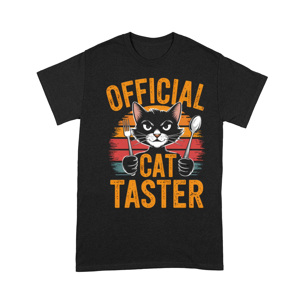 Cat Taster - Playful Cat with Fork and Spoon Comfort T-shirt