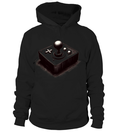 Gamer retro Joystick vintage charcoal gaming art 4 Hoodie Unisex