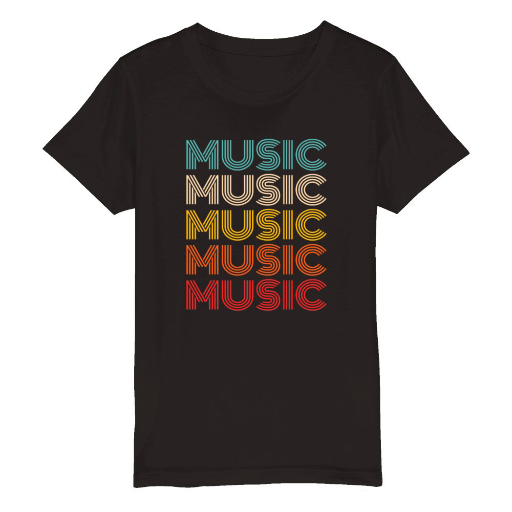 Retro Music Organic Kids Crewneck T-shirt
