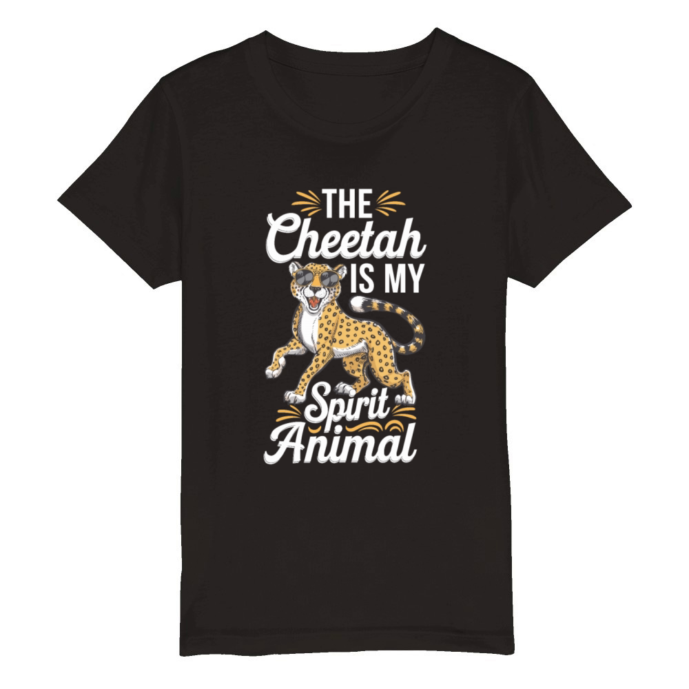 The Cheetah Is My Spirit Animal Organic Kids Crewneck T-shirt