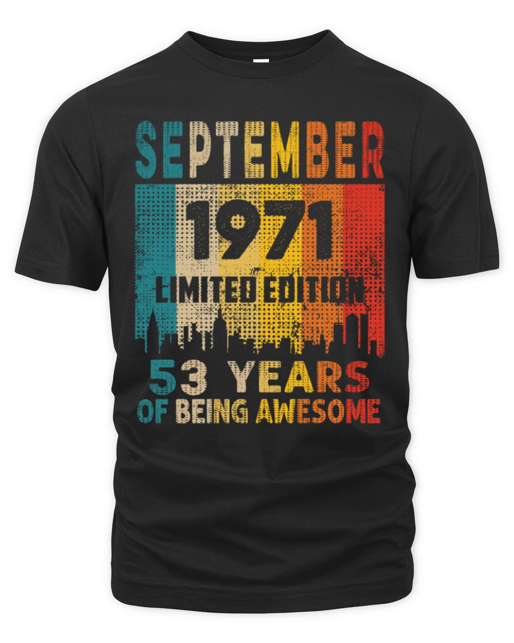 Born in SEPTEMBER 1971 Vintage 53rd Birthday Gift Organic Unisex T-shirt