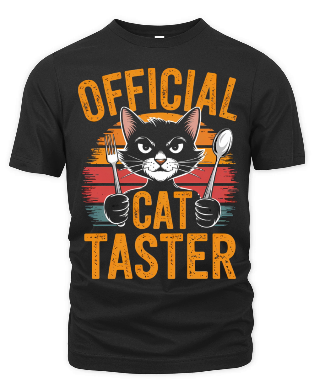 Cat Taster - Playful Cat with Fork and Spoon Organic Unisex T-shirt