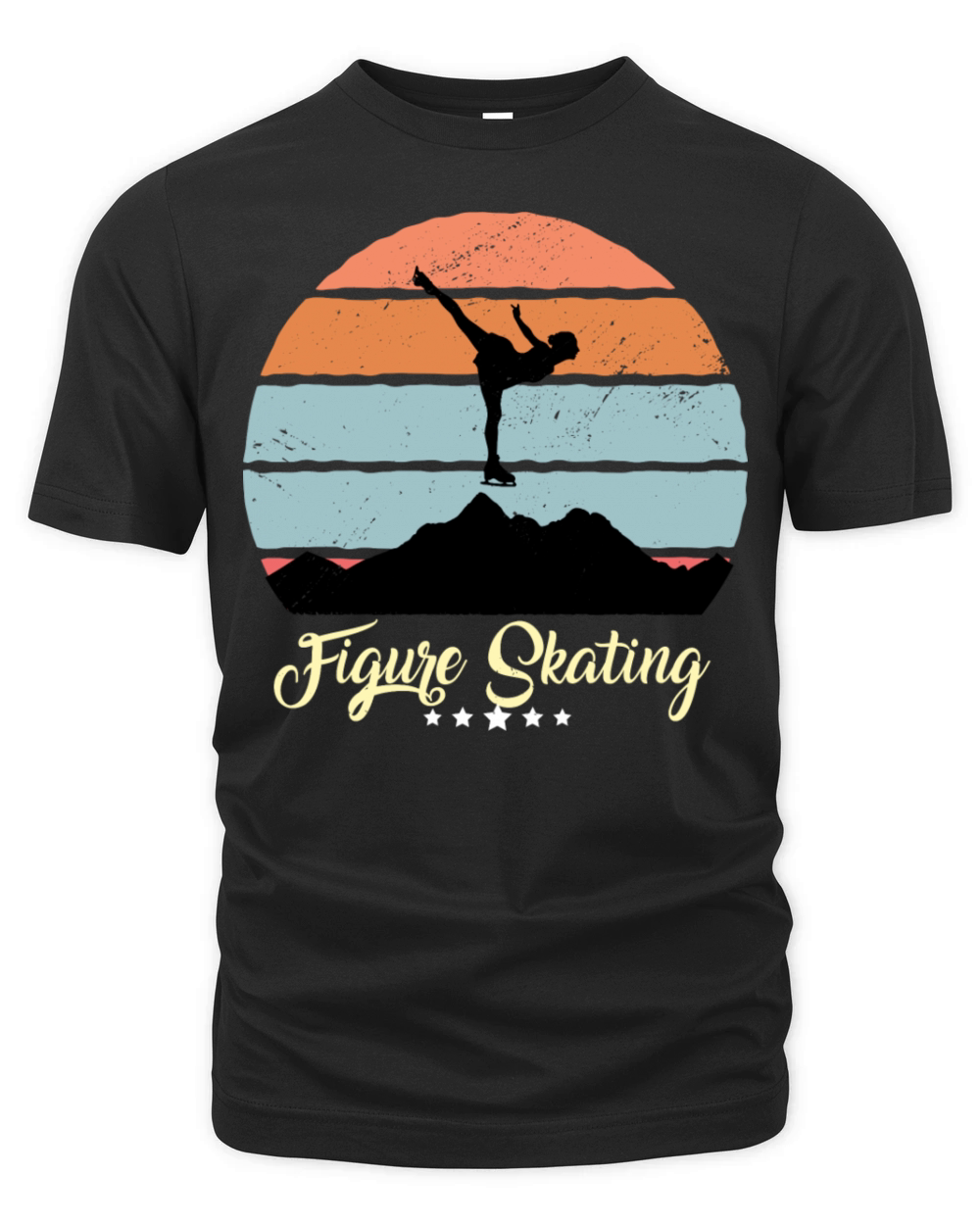 Figure Skating Vintage Retro Sunset Sport Organic Unisex T-shirt