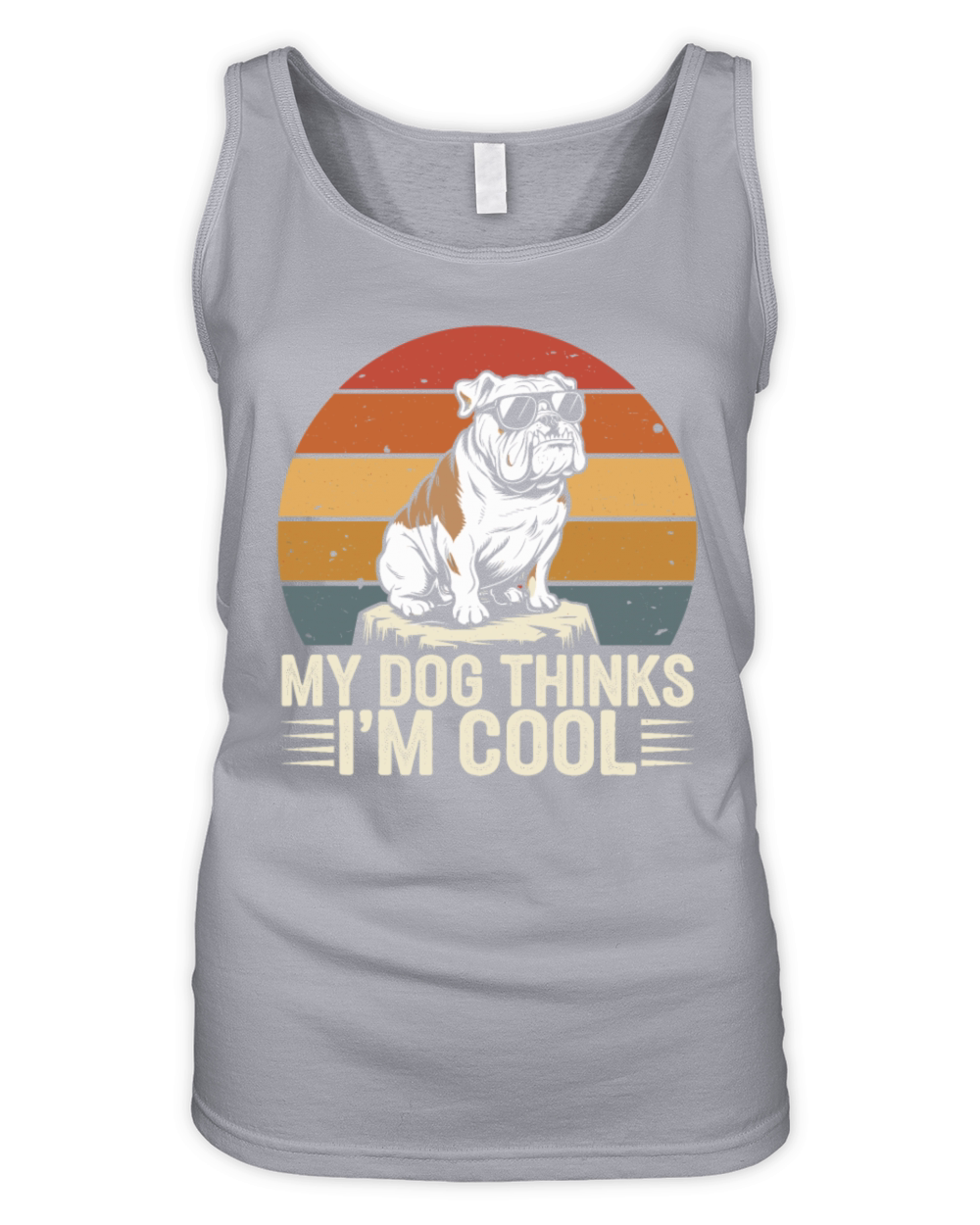Bulldog My Dog Thinks Im Cool Organic Women's Tank Top