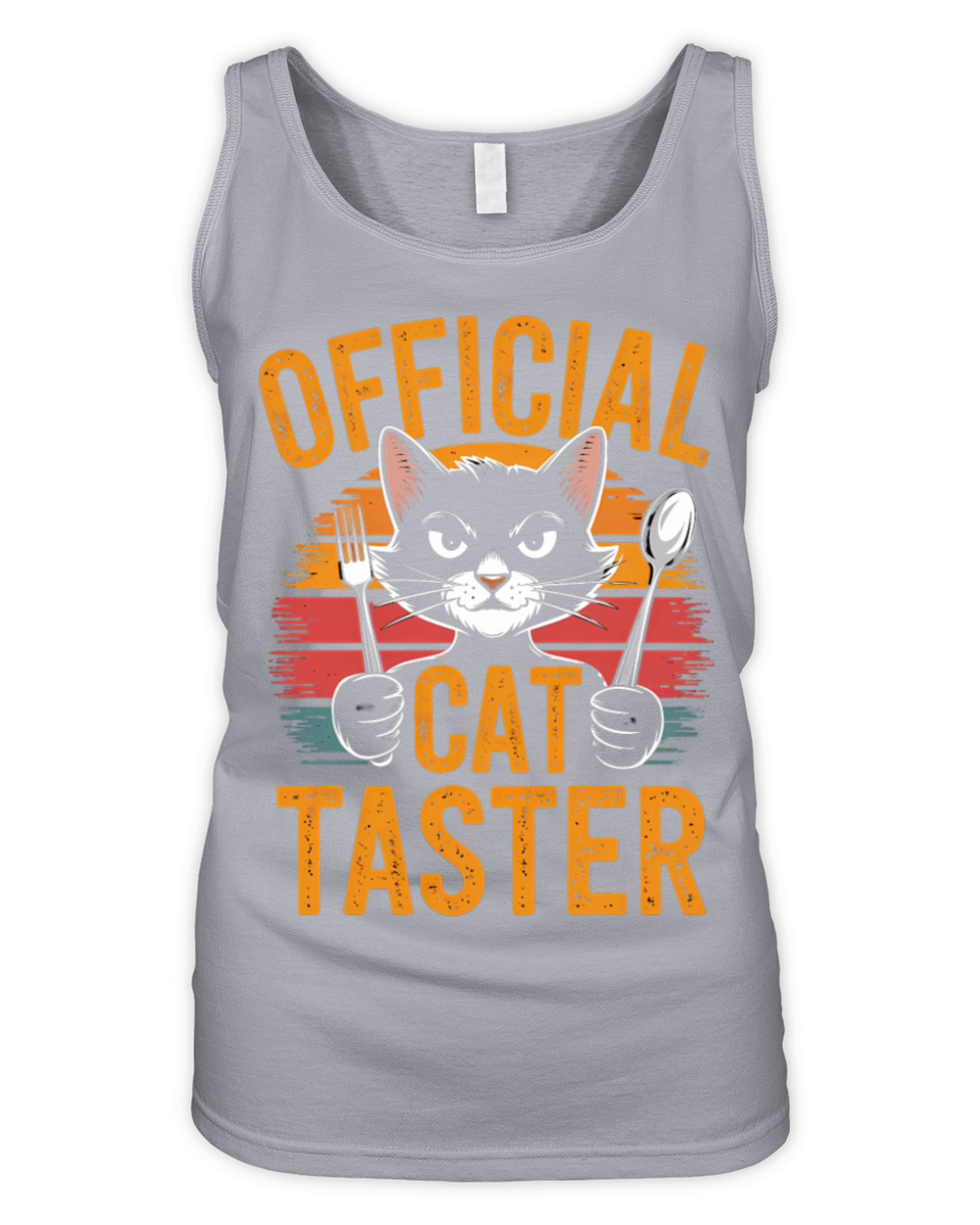 Cat Taster - Playful Cat with Fork and Spoon Organic Women's Tank Top