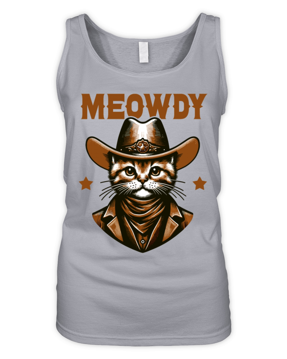 Meowdy Funny Cat Cowboy Western Vintage Organic Women's Tank Top