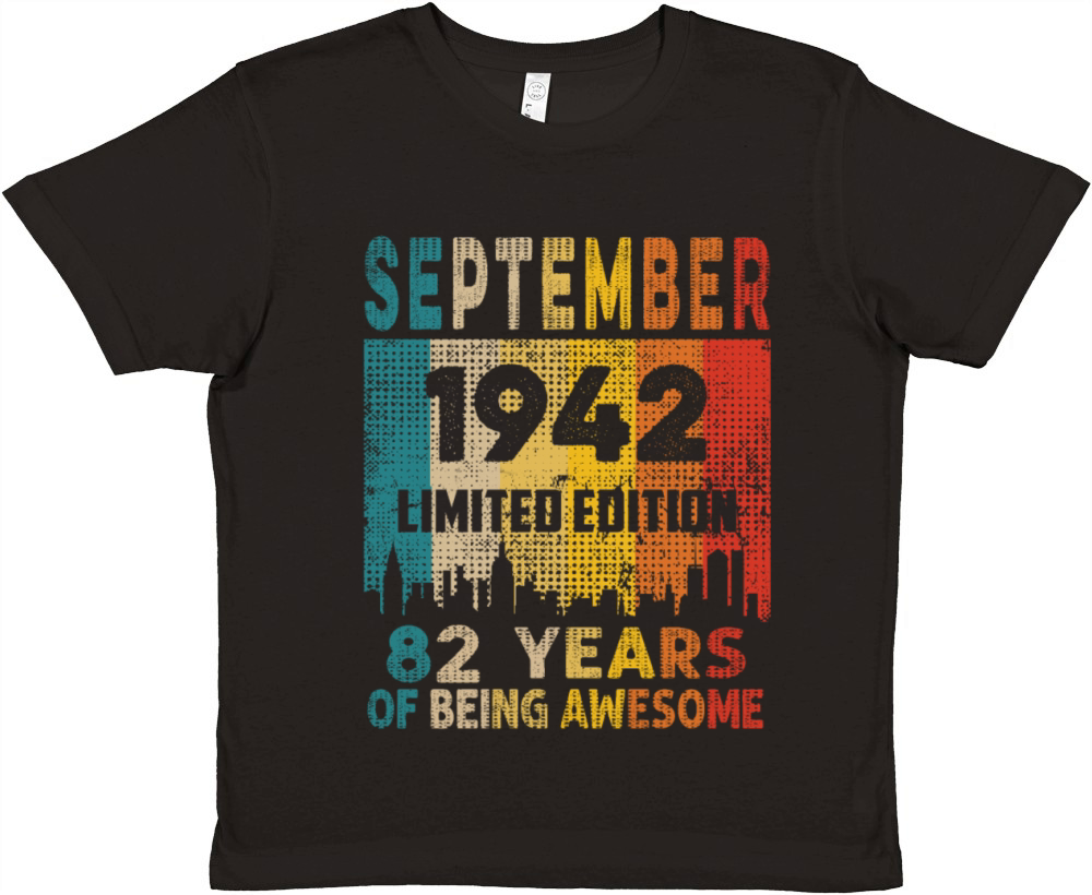 Born in SEPTEMBER 1942 Vintage 82nd Birthday Gift Premium Kids Crewneck T-shirt
