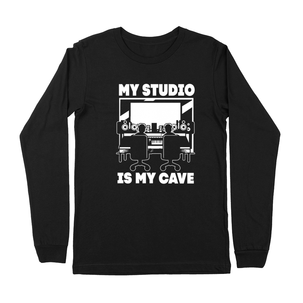 Vintage Music Producer My Studio Is My Cave Premium Long Sleeve