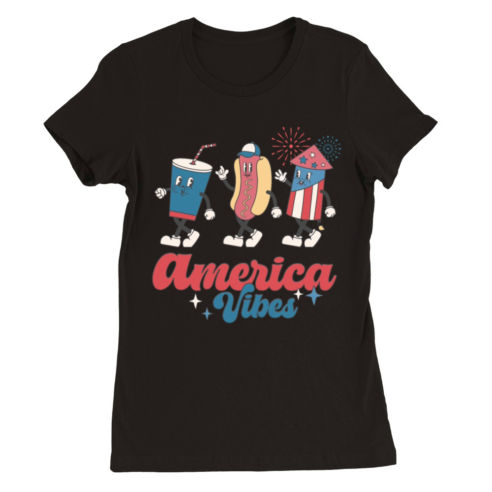America Vibes Premium Womens Crewneck T-shirt