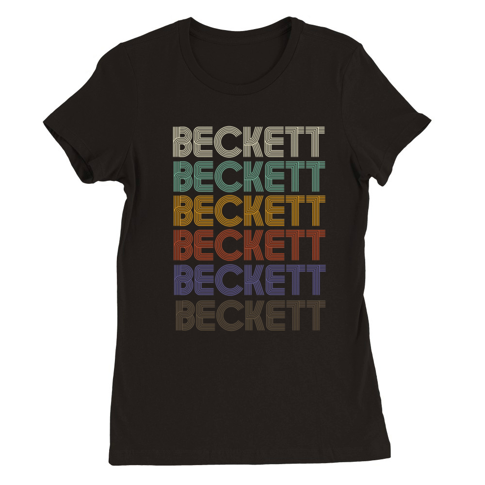 BECKETT First Name Retro Pattern Vintage Stylet Premium Womens Crewneck T-shirt