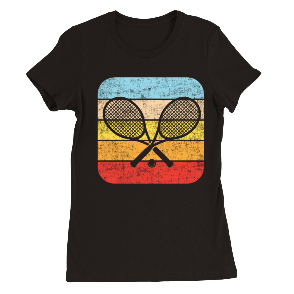 Funny Tennis Player Racket Retro Premium Womens Crewneck T-shirt