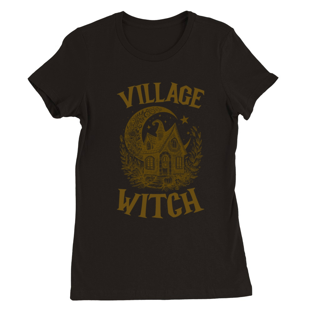 Village Witch Salem Vintage Halloween Premium Womens Crewneck T-shirt