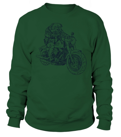 English Bulldog Biker Dog Motorcycle Chopper Dog Sweatshirt Unisex