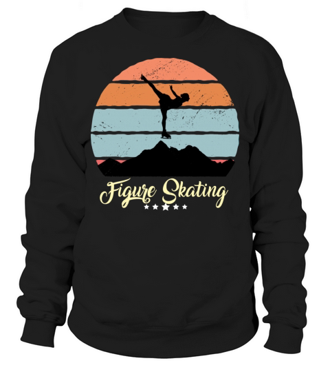 Figure Skating Vintage Retro Sunset Sport Sweatshirt Unisex