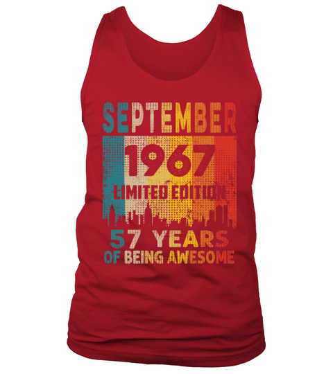 Born in SEPTEMBER 1967 Vintage 57th Birthday Gift Tank Top Unisex